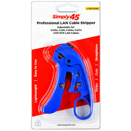 SCP Simply45 Professional Adjustable LAN/Category Cable Stripper, Cutter, Wire Straightener
