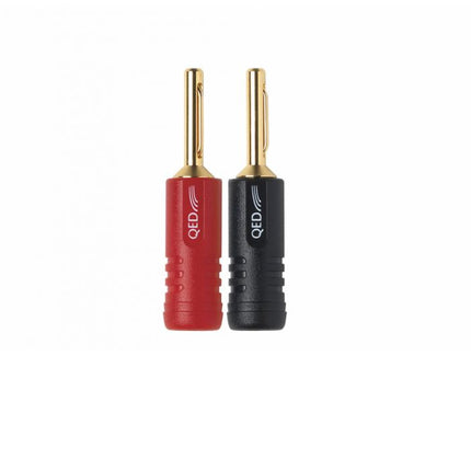 QED Banane ScrewLoc ABS 4mm Plug 2RED 2BLK