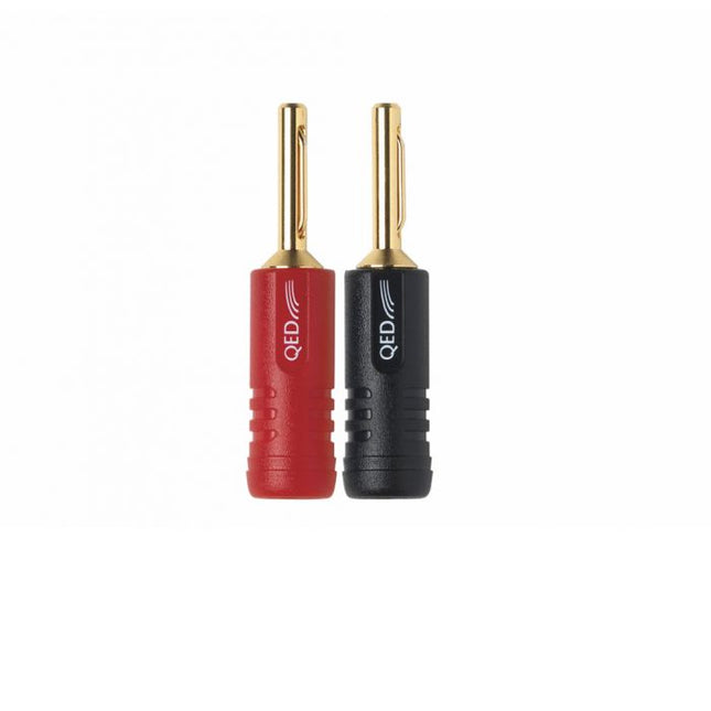 QED Banane ScrewLoc ABS 4mm Plug 2RED 2BLK