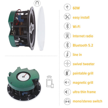 Boxa Activa In Ceiling ArtSound SMART IN SINGLE