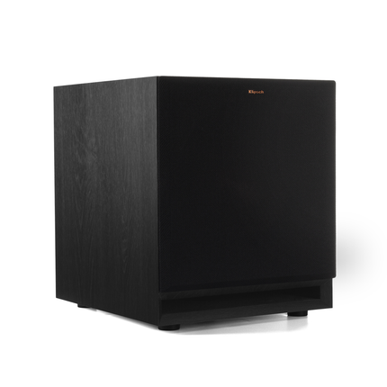Subwoofer Klipsch SPL-100 in unghi de trei sferturi, cu masca montata