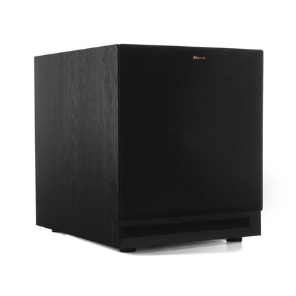Subwoofer Klipsch SPL-120 in unghi de trei sferturi, cu masca montata