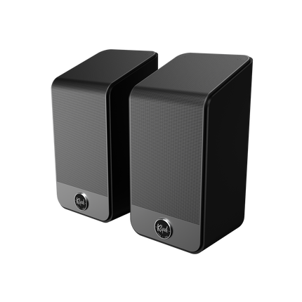 Perechea de boxe surround Klipsch Flexus SURR 200 in finisaj negru, vazuta din trei sferturi