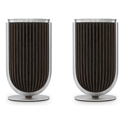 Bang & Olufsen Beolab 8, pereche, Natural Aluminium / Dark Oak, stativ de masă