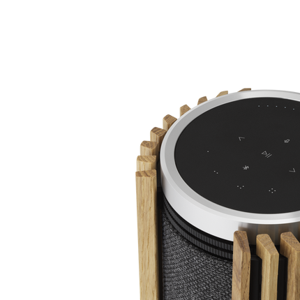 Beolab 28 în Light Oak cu Natural Aluminium, pe stativ
