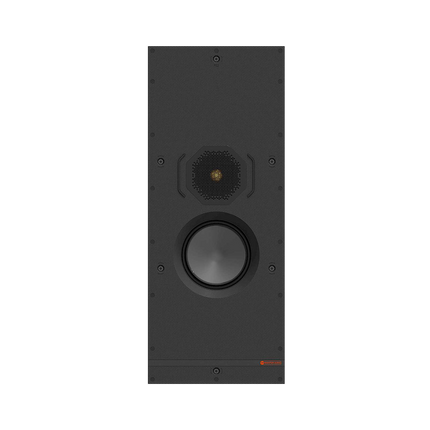 Monitor Audio W1M-E — Cabinet negru mat cu interior portocaliu