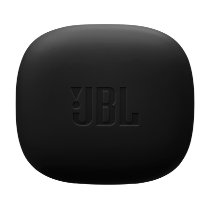 Căști JBL Wave Flex 2 (negru): carcasa de încărcare închisă, văzută de sus