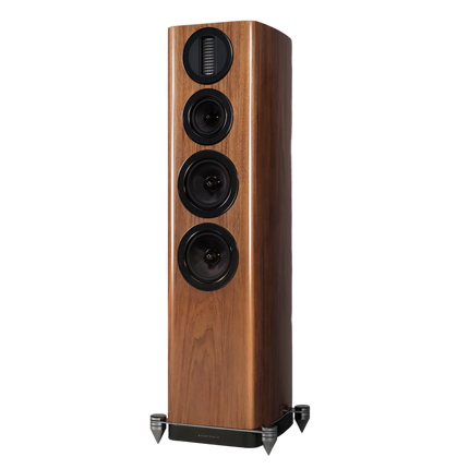 Wharfedale Aura 3 — finisaj Walnut, fundal transparent