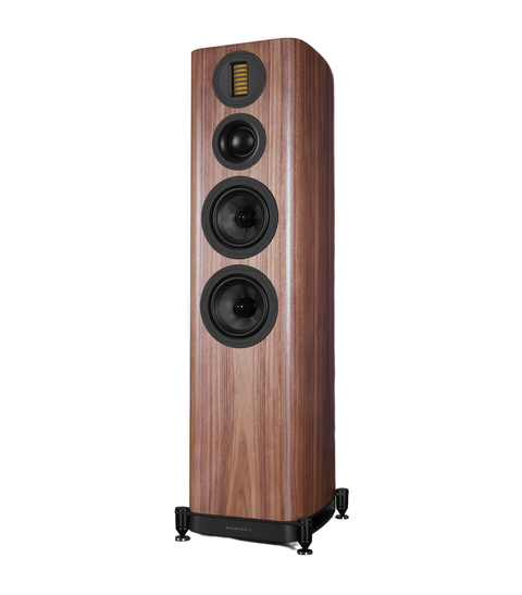 Wharfedale EVO 5.4 — finisaj Walnut, fundal transparent
