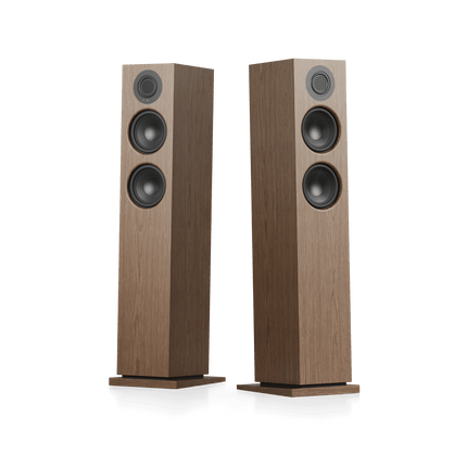 Pereche Audio Pro A48 W nuc fără măști: două woofere de 5,25″ și tweeterul BMR în fiecare boxă