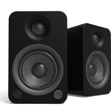 Perechea Kanto Audio YU4 în negru mat, văzută din față