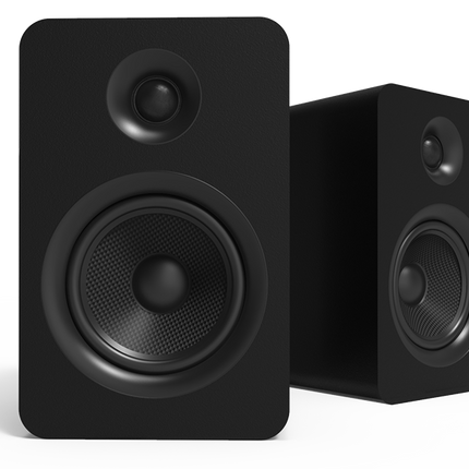 Perechea Kanto Audio YUP6 neagră, văzută din față