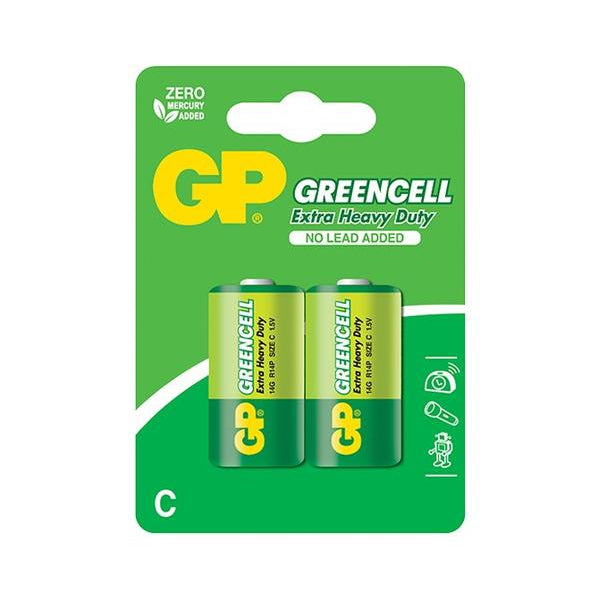 Baterii GP GREENCELL C (R14), 1.5V, blister 2pcs