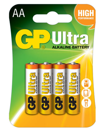 Baterii GP Ultra Alkaline AA (LR6), blister 4pcs