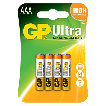Baterii GP Ultra Alkaline AAA (LR03), blister 4pcs
