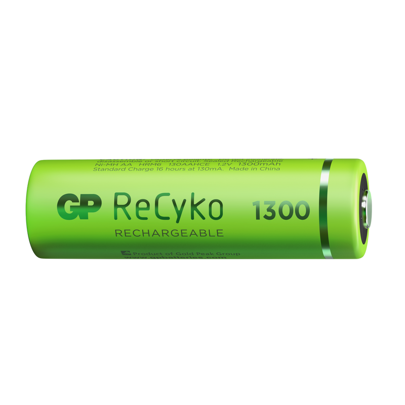 Baterii reincarcabile GP ReCyko AA 1300mAh (R6), ambalaj reciclabil 2pcs