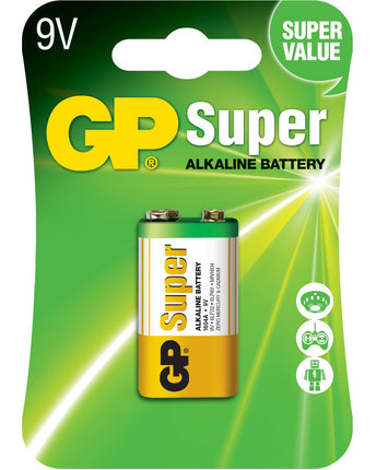 Baterii GP Super Alkaline 9V (6LF22), blister 1pcs