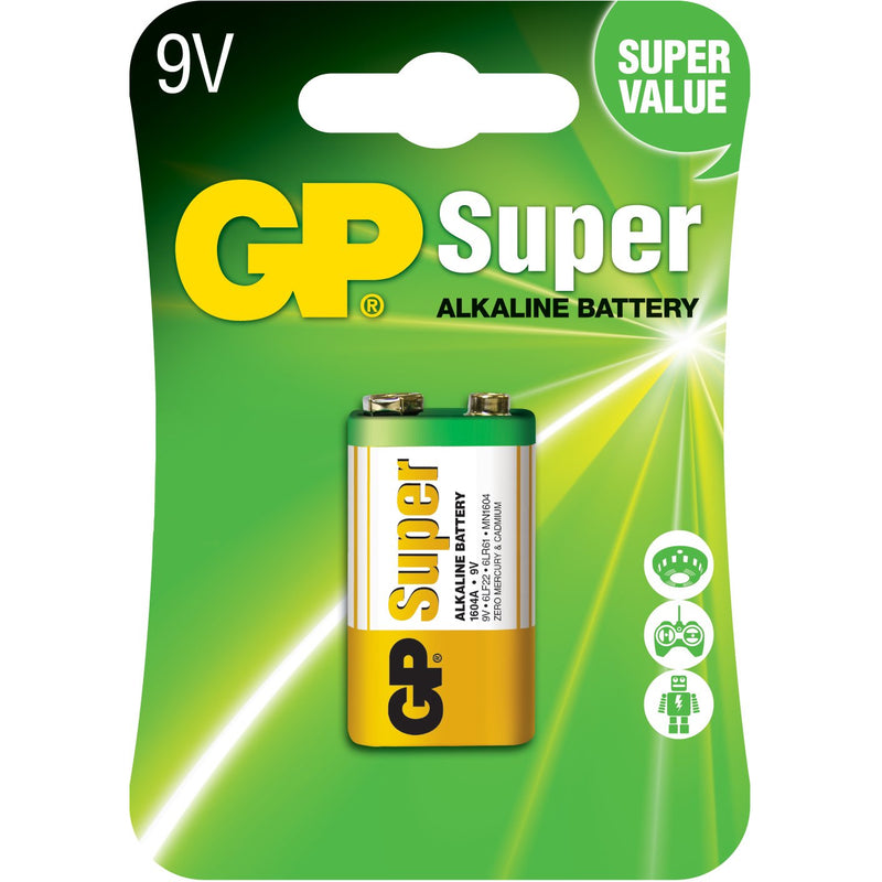 Baterii GP Super Alkaline 9V (6LF22), blister 1pcs