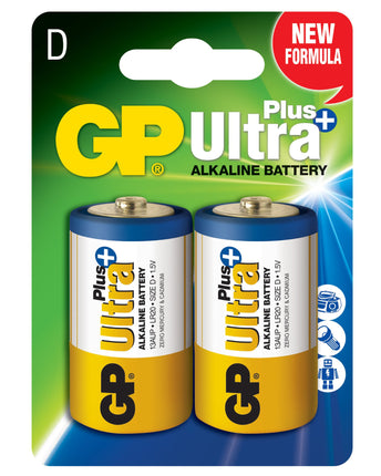 Baterii GP Ultra Plus Alkaline D (LR20), 1.5V , blister 2pcs