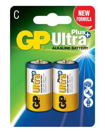 Baterii GP Ultra Plus Alkaline C (LR14), 1.5V, blister 2pcs