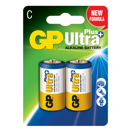 Baterii GP Ultra Plus Alkaline C (LR14), 1.5V, blister 2pcs