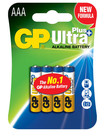 Baterii GP Ultra Plus Alkaline AAA (LR03), blister 4pcs