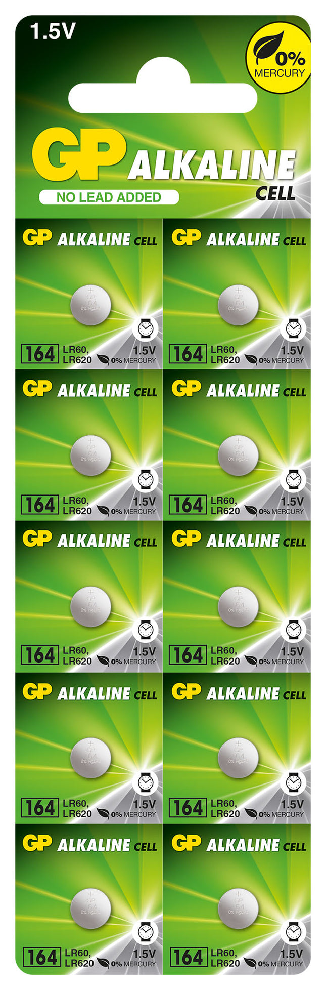 Baterii GP Alkaline  CELL 164, LR60, AG1, 1.5V, blister 10 buc