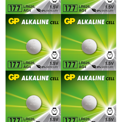 Baterii GP Alkaline  CELL 177, LR626, AG4, 1.5V, blister 10 buc