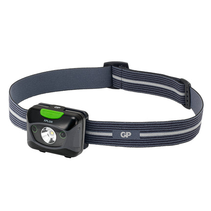 Frontala reincarcabila GP XPLOR PHR15, senzor de apropiere, 300 lm, 3xAAA NiMH, lumina alba si rosie