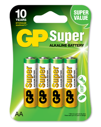 Baterii GP Super Alkaline AA (LR6), blister 4pcs