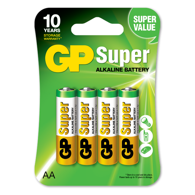 Baterii GP Super Alkaline AA (LR6), blister 4pcs