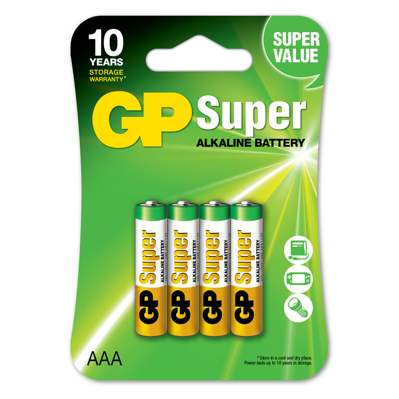 Baterii GP Super Alkaline AAA (LR03), blister 4pcs
