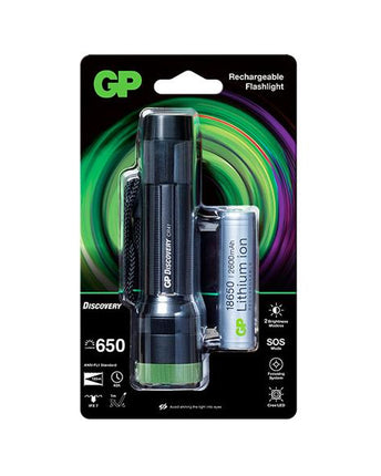 Lanterna reincarcabila GP Discovery CR41, 650 lm, 1x18650 Lithium Ion 2600mAh