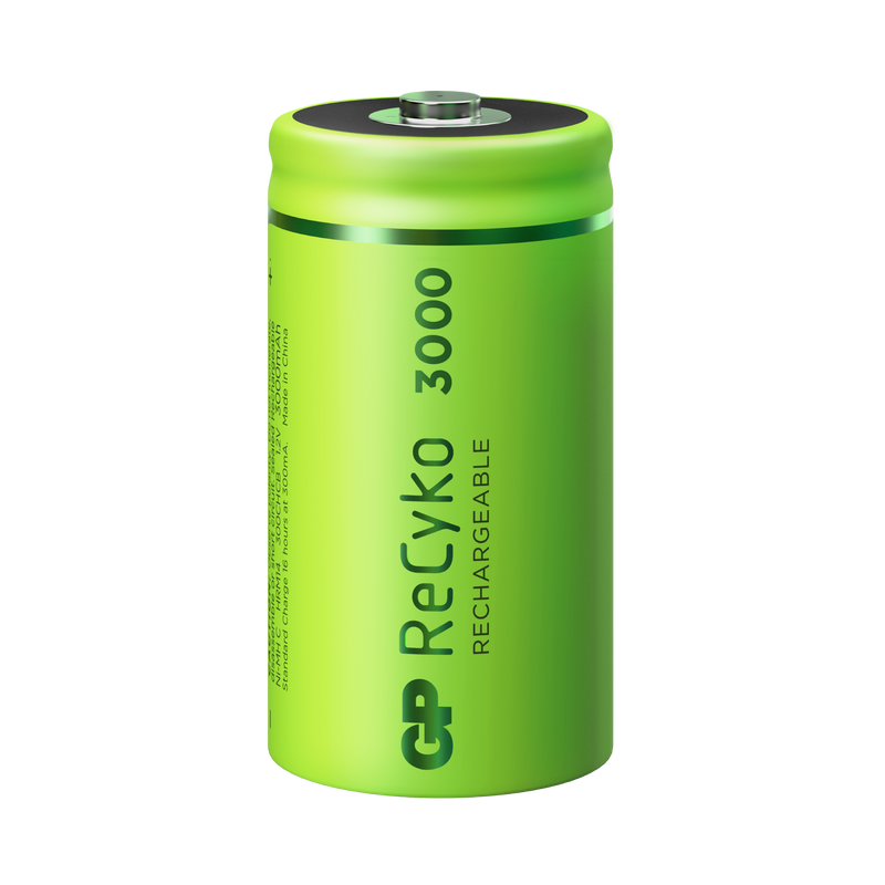 Baterii reincarcabile GP ReCyko C 3000mAh (R14), 1.2V, ambalaj reciclabil 2pcs