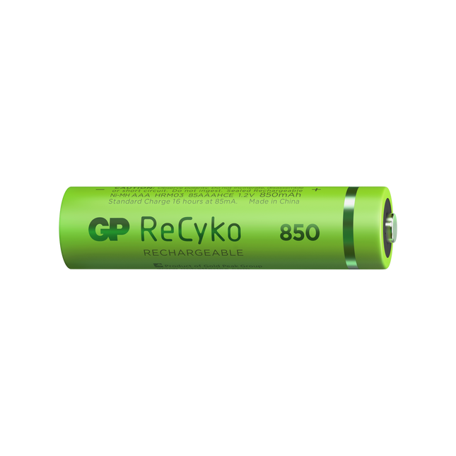 Baterii reincarcabile GP ReCyko AAA 850mAh (R03), ambalaj reciclabil 4pcs