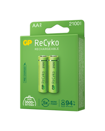 Baterii reincarcabile GP ReCyko AA 2100mAh (R6), ambalaj reciclabil 2pcs