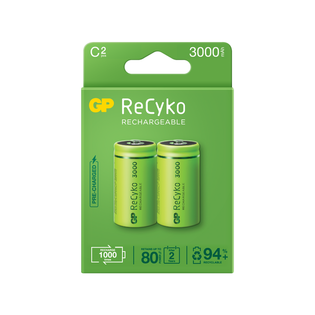 Baterii reincarcabile GP ReCyko D 5700mAh (R20),  1.2V, ambalaj reciclabil 2pcs