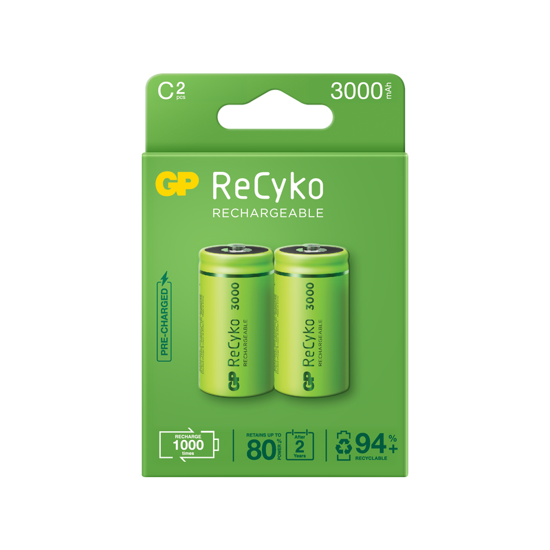 Baterii reincarcabile GP ReCyko D 5700mAh (R20),  1.2V, ambalaj reciclabil 2pcs