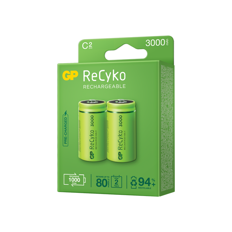 Baterii reincarcabile GP ReCyko D 5700mAh (R20),  1.2V, ambalaj reciclabil 2pcs