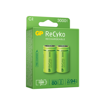 Baterii reincarcabile GP ReCyko D 5700mAh (R20),  1.2V, ambalaj reciclabil 2pcs