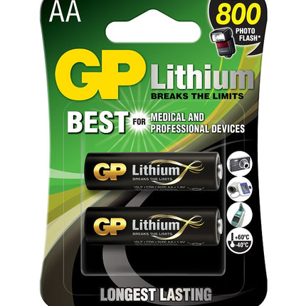 Baterii litiu GP Lithium AA, FR6, 1.5V, blister 2 buc