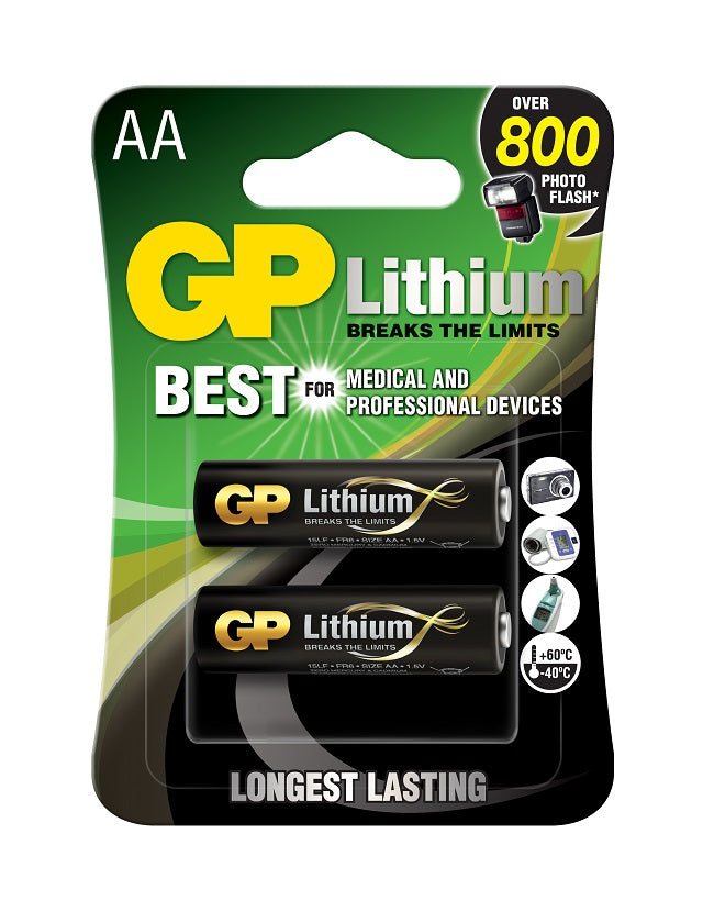 Baterii litiu GP Lithium AA, FR6, 1.5V, blister 2 buc