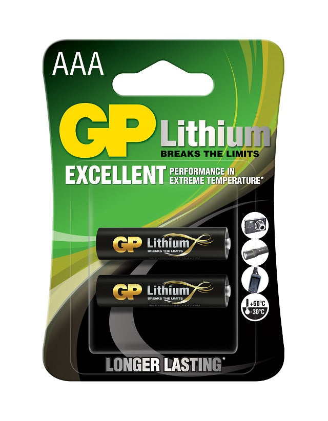 Baterii litiu GP Lithium AAA, FR03, 1.5V, blister 2 buc
