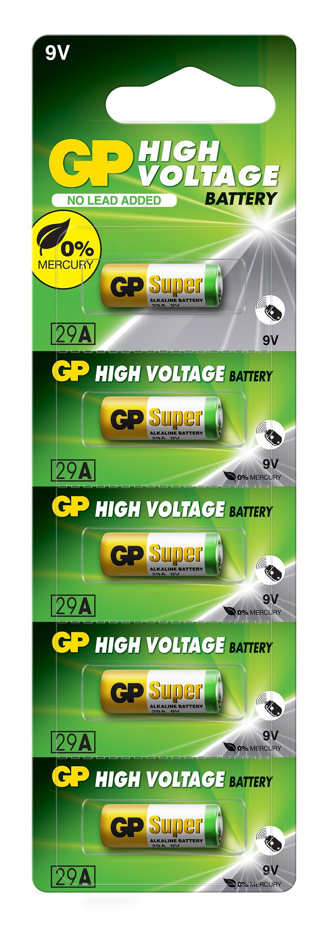 Baterii alcaline GP High Voltage 29A, 9V, blister 5 buc