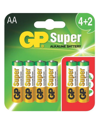 Baterii GP Super Alkaline AA (LR6), blister 6pcs