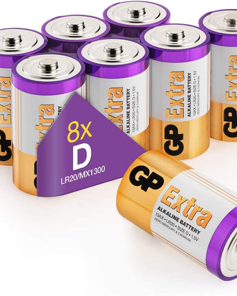 Baterii GP Extra Alkaline D (LR20), 1.5V, 8 pcs