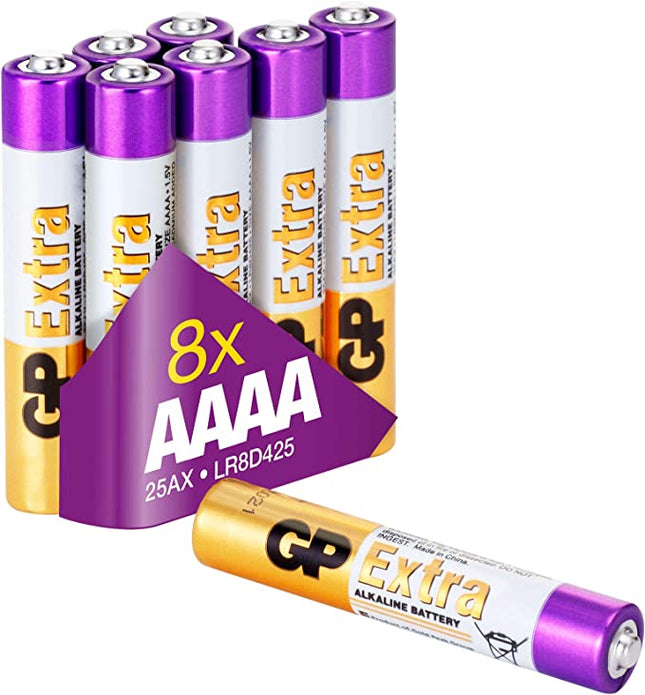 Baterii alcaline GP Extra Alkaline AAAA, LR61, 1.5V, folie 8 buc