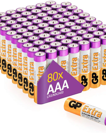 Baterii GP Extra Alkaline AAA (LR03), 1.5V, 80pcs