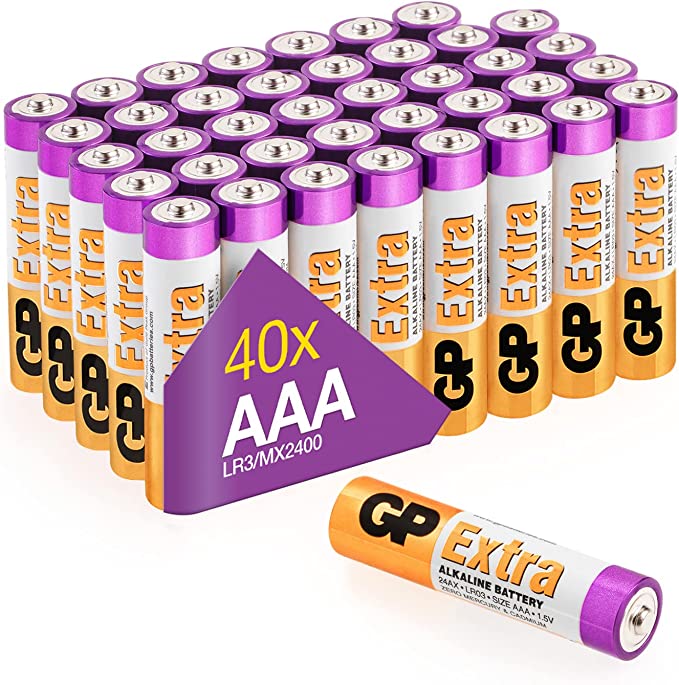 Baterii GP Extra Alkaline AAA (LR03), 1.5V, 40pcs