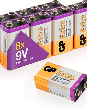 Baterii alcaline GP Extra Alkaline 9V, 6LR61, 6LF22 , folie 8 buc